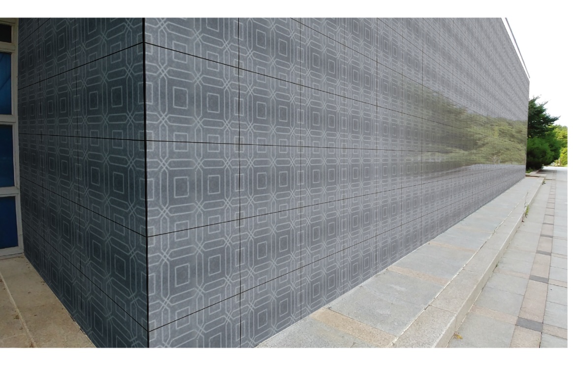 Architectural stone facade featuring traditional patterns (catalog p. 7)